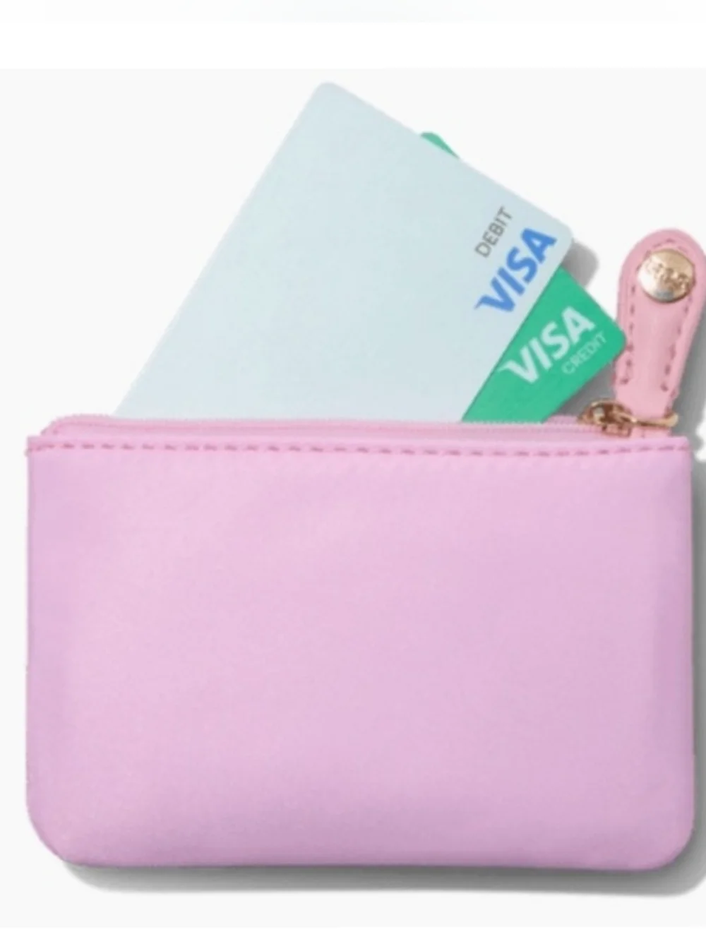 NWT Stoney Clover Lane Pink Zippered Nylon Card Holder Wallet